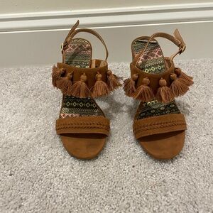 Brown Tassel Women's Sandals